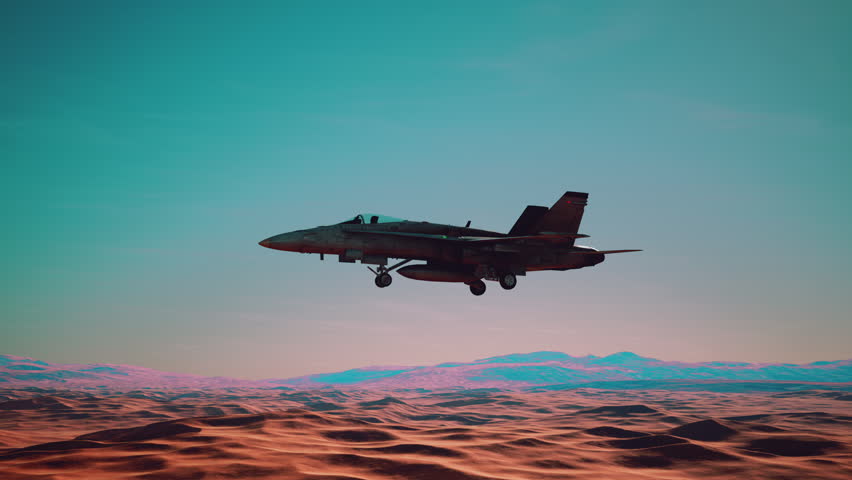 american military plane over the desert
