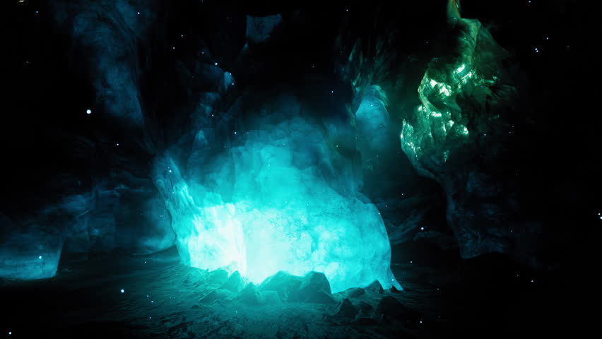 Amazing Blue Ice Cave in the heart of a glacier Royalty-Free Stock Footage #1109325583