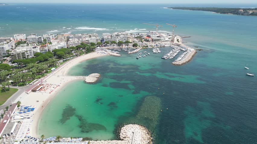 Bijou Plage beach Cannes France drone,aerial