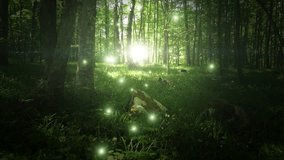 Magical sunny divine bright green forest trees with flying glowing fireflies.	
 - Powered by Shutterstock - Get 15% off with code: PIKWIZARD15