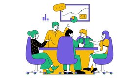 2d animated people in meeting