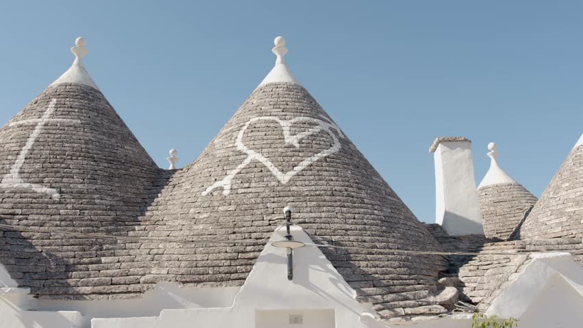 Stone roof with signs a typical trulli from alberobello italy Royalty-Free Stock Footage #1109332777