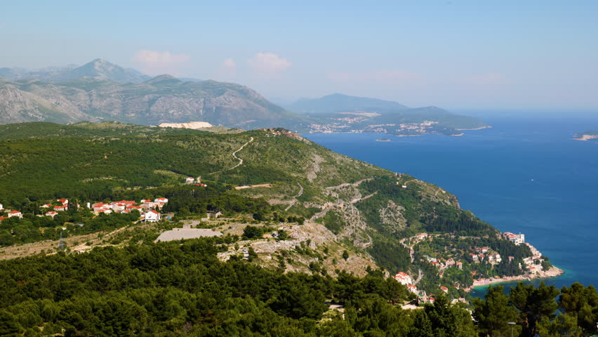The mountains behind Dubrovnik in Croatia.