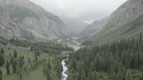 beautiful mountains in pakistan big mountains forest river with a beautiful scenery 4k drone video 