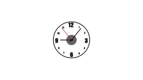 4K (UltraHD) loop able video animation of time lapse of clock on white background. clock icon