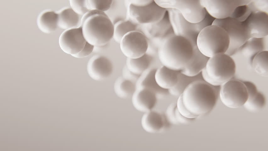 Abstract 3D render animation slow motion moving milky white milk orbs matte animated background metaballs blobs particles bubbles morphing flying molecules wallpaper medical presentation backdrop | Shutterstock HD Video #1109347495