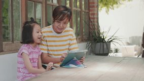 Modern, online lifestyle of families, where learning is both enjoyable and enriching. This promotes educational platforms to illustrating the joy of learning with smiles and parental connections.