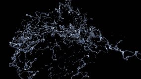 Water Splash Separate 2 Clip on Black Background. 3D rendering. Element 2 clip splash on black background and splash on alpha. Place on footage and easier to change colour. - Powered by Shutterstock - Get 15% off with code: PIKWIZARD15