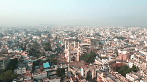 Capture the essence of unity and diversity with stunning aerial drone footage of the Hyderabad Pride celebration at the iconic Charminar. This breathtaking collection of high-quality video clips showc Video de stock