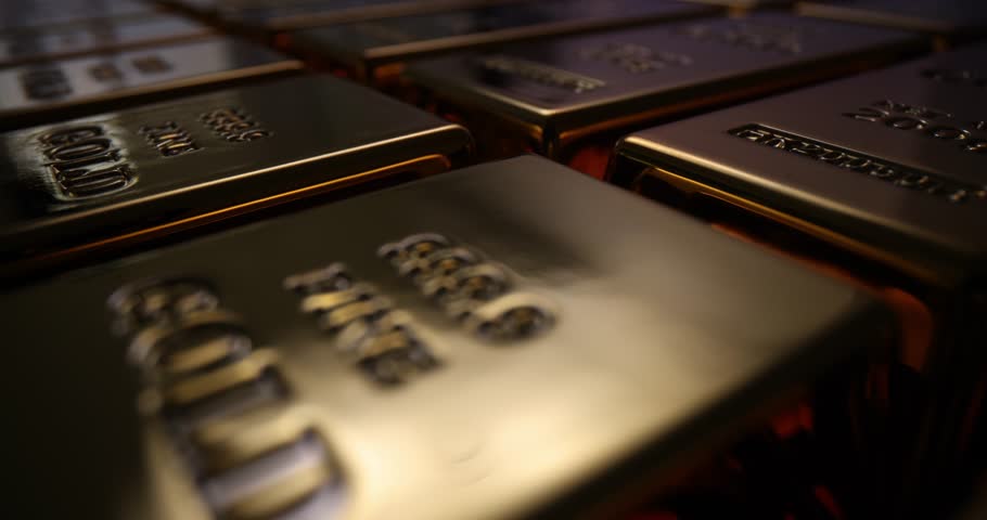 Gold bullion vault and financial concept. Cash investments in precious metals Royalty-Free Stock Footage #1109361239