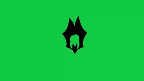 Halloween Bat silhouette flying on green screen animation. Halloween Decoration.4k motion graphics