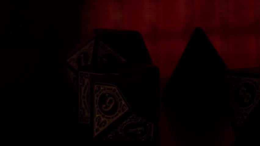 RPG dice, Exhibition of beautiful RPG dice with beautiful light, 4k.