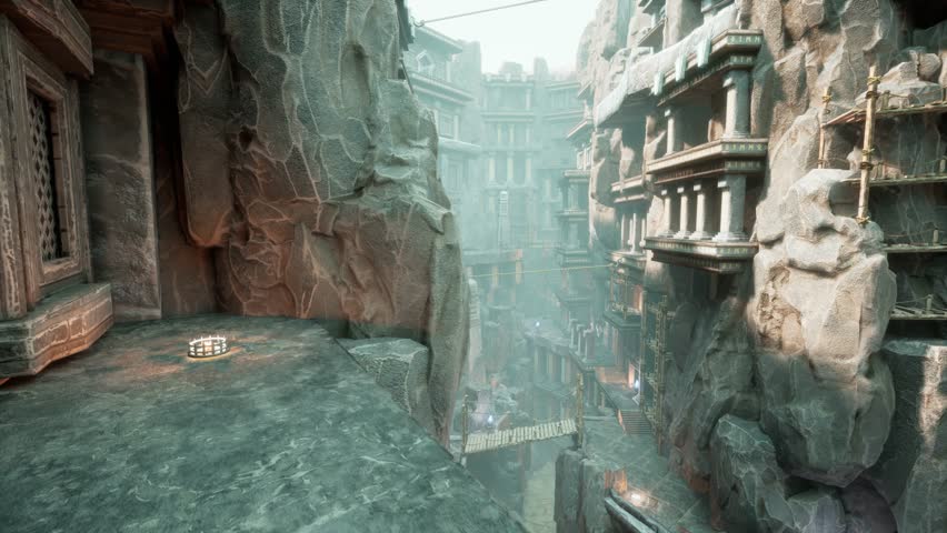 super cool ancient ruins scene