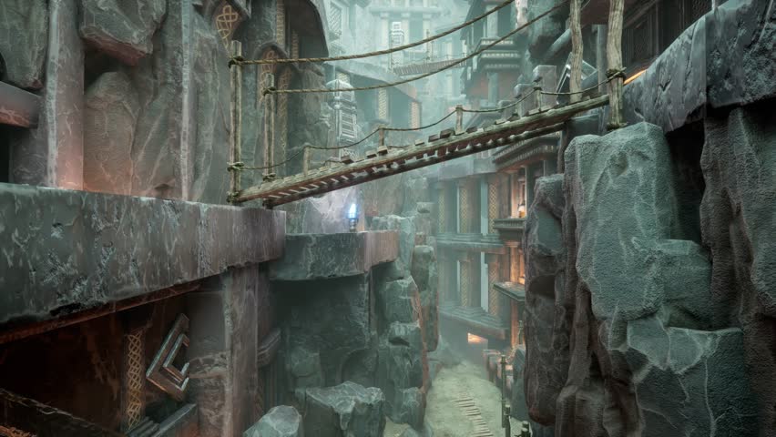 super cool ancient ruins scene