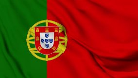 A beautiful view of Portugal flag video. 3d flag waving video. Portugal flag HD resolution. Animation. Country flag animation