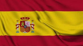 A beautiful view of Spain flag video. 3d flag waving video. Spain flag HD resolution. Animation. Country flag animation