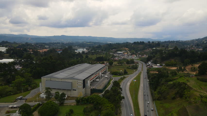 Aerial video over the Medellin-Bogota highway, in the rural area of ​​the municipality of Guarne, department of Antioquia.