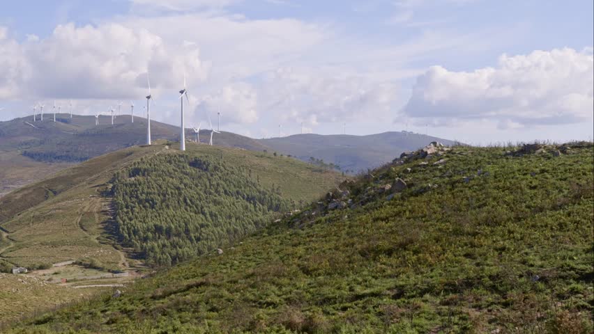 Wind Turbines on a mountain top ladscape