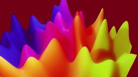 Cheerful colorful liquid animation. Fluid gradients video. Moving random wavy texture. Psychedelic animated abstract curved shapes. Trendy color