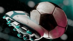 football shoot like bullet time stop! football shoe shoot the ball in slow motion.blured stadium in background.3d animation of soccer ball and shoe bullettime! - Powered by Shutterstock - Get 15% off with code: PIKWIZARD15