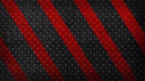 Black metal texture iron material and grey silver metallic with red lines stripes. Geometric tech abstract motion background. Seamless looping. Video animation Ultra HD 4K 3840x2160