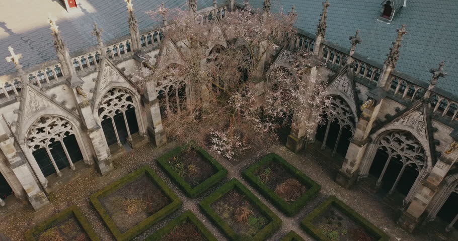 Architecture of Utrecht Cathedral, Dom van Utrecht, Netherlands, Aerial View