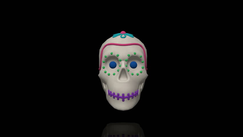 Sugar Skull Turns on itself - loop animation
