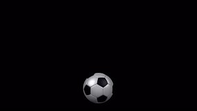 Soccer Ball - White Black - Bouncing Loop - Realistic 3D animation with alpha channel isolated on transparent background