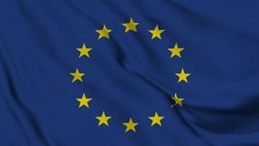 A beautiful view of European Union flag video. 3d flag waving video. European Union flag HD resolution. Animation. Country flag animation. European Country flags