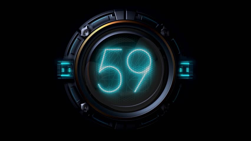 Countdown 60 seconds. Countdown 1 minute. Nixie tube indicator countdown. Gas discharge indicators and lamps. 3D. 3D Rendering | Shutterstock HD Video #1109400487