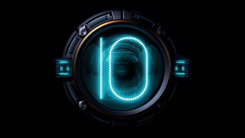 Countdown 10 seconds. Nixie tube indicator countdown. Gas discharge indicators and lamps. 3D. 3D Rendering | Shutterstock HD Video #1109400731