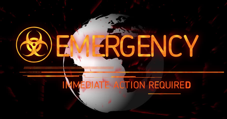Animation of emergency text and data processing over globe. Global computing, digital interface and data processing concept digitally generated video. | Shutterstock HD Video #1109401615