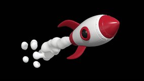 Cartoon Rocket Flying with transparent (alpha) background