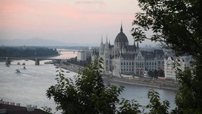 Hungarian Parlament Building and Danube River In Budapest