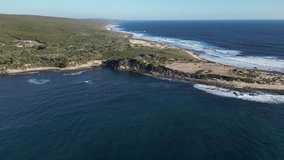 Gracetown Beach area, Western Australia. Aerial drone panoramic view and space for copy