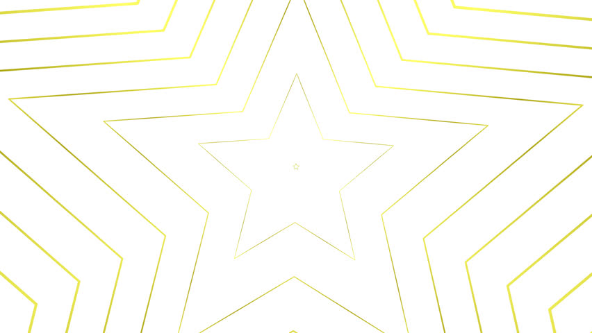 Animated increasing golden stars appear from the center.  Background from linear symbol. Looped video. Vector illustration isolated on white background.
