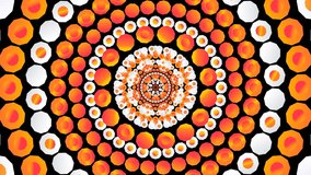 Geometric Mandala Pattern Rotating Clockwise | White - Orange