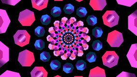 Geometric Mandala Pattern Rotating Clockwise | Pink - Purple
