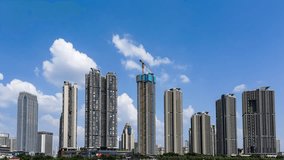 Time-lapse photography of modern high-rise high-end residential buildings in Nanning, Guangxi, China
