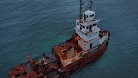 Shipwreck Drone Video in Peñuelas P.R.