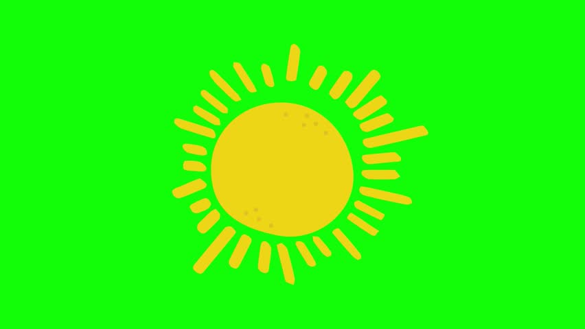 Yellow sun blinks. Seamless 4K Stock video with green screen background. Looped motion animated footage of shining star Cartoon Character.  Royalty-Free Stock Footage #1109438397