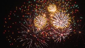Finale Fireworks Display New Years Eve Celebration Close Up Colours Slow Motion - Powered by Shutterstock - Get 15% off with code: PIKWIZARD15