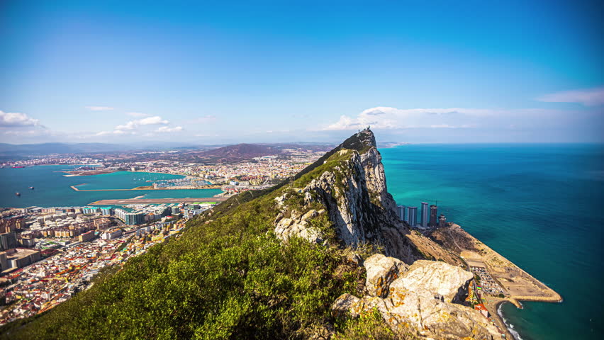 Timelapse View of Rock Of Gibraltar from Gibraltar Cable Car Top Station