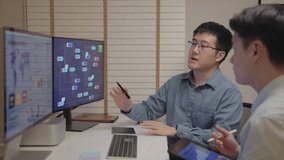 Asia people expert man tech talent team working on project predict sales insight SEO graph chart AI plan visual big data science report center BI smart tools screen. Office worker asian analyst job. - Powered by Shutterstock - Get 15% off with code: PIKWIZARD15