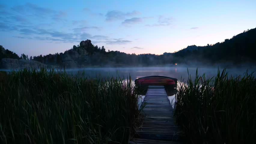 Calm Mountain Lake Sunrise Black Hills South Dakota