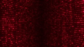 Abstract grid type seamless motion background from flowing glowing, flickering glitter dots. Motion Vj loop backdrop from mesh of circles