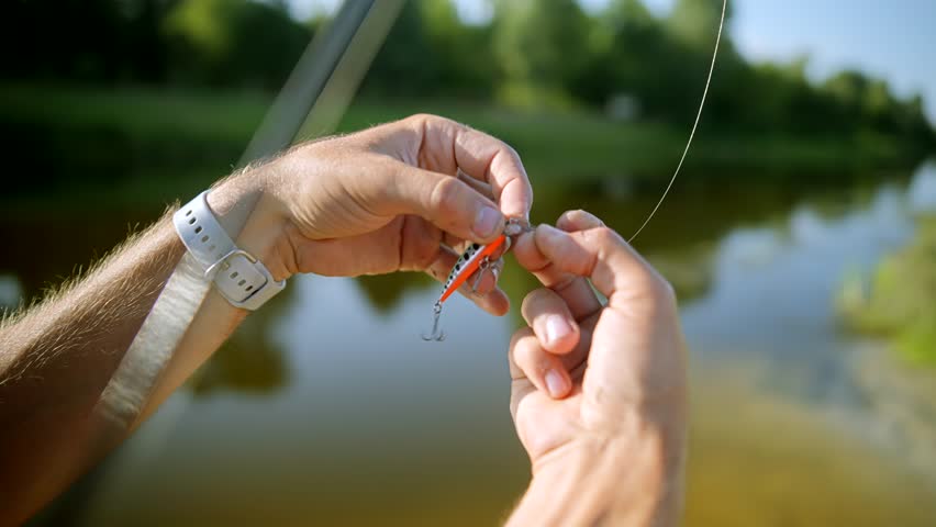 Angler Catching Fish Rod Trolling Lures. Fisher Pilling Perch. Angler Ultralight Catching Pike. Recreation Fisher. Fisherman Trophy Pilling On Braid. Happy Angler Catching Fish On Spinner Bait Minnow