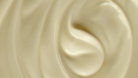 Zoom frame mayonnaise sauce rotation. Sour cream, fresh greek yogurt. Vertical video - Powered by Shutterstock - Get 15% off with code: PIKWIZARD15