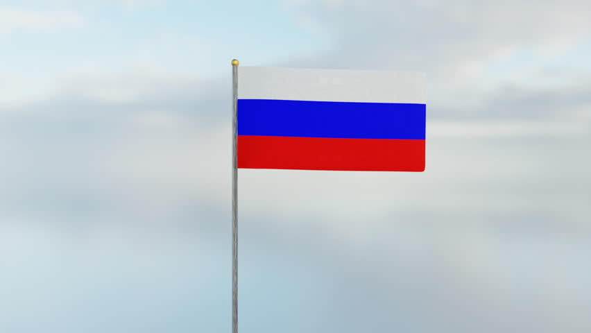 Russia politics and news. Russian national flag on sky background footage. Russia vs Ukrain. 3d, 4k, background, banner, blue, country, day, emblem, flag, flagpole, freedom, government, independence. Royalty-Free Stock Footage #1109499841