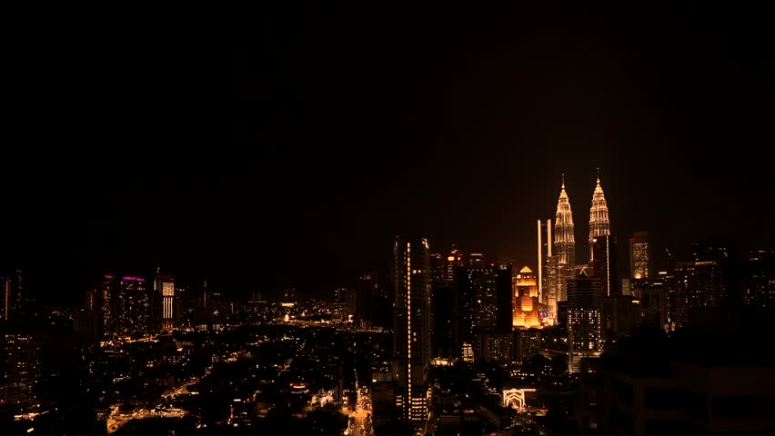 Cityscape view of Kuala Lumpur at night